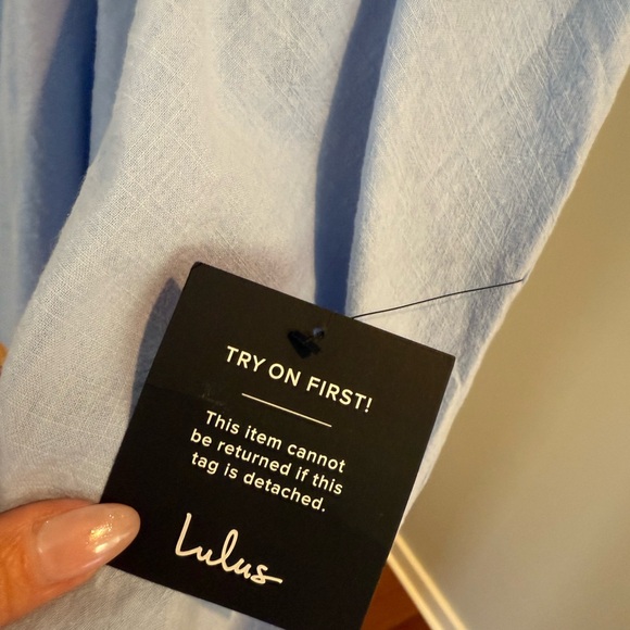 Lulu's Blue Smocked Ruffled Mini Sundress - Picture 5 of 5